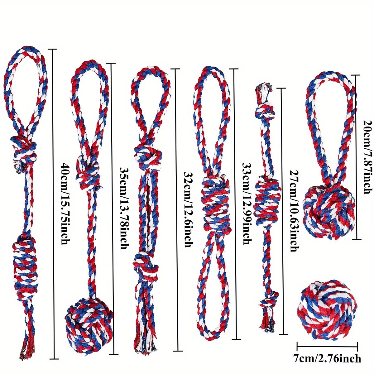 Set de 7 Jouets à Mâcher pour Chien — Cordes Résistantes, Anti-Tartre & Santé Dentaire 🦴