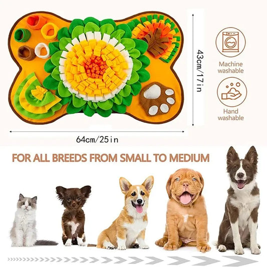 Tapis de Fouille Olfactif pour Chien — Anti-Ennui, Alimentation Lente & Stimulation Mentale 🐽