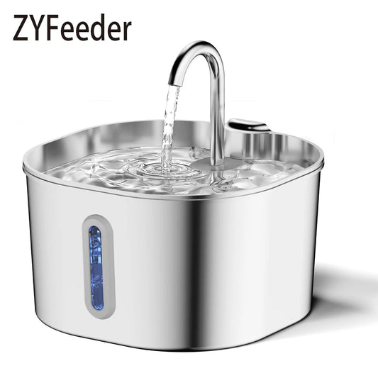 Fontaine à Eau Automatique 2,2L avec Capteur de Mouvement — Inox, Filtrée & Silencieuse 💧