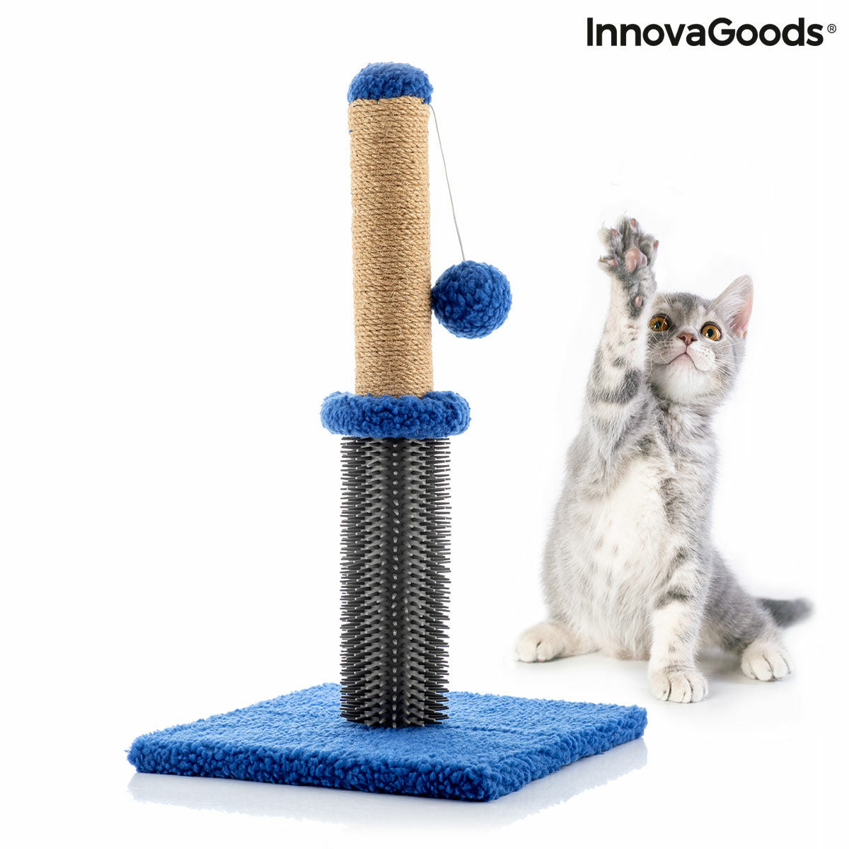 Griffoir et poteau de massage pour chat avec balle