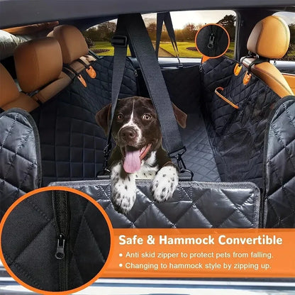 Hamac de Voiture pour Chien — 100% Étanche, Fenêtre Maille & Fermeture Éclair