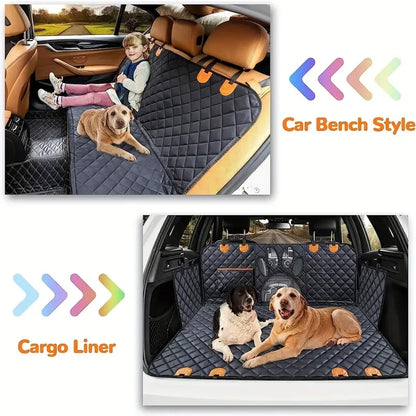 Hamac de Voiture pour Chien — 100% Étanche, Fenêtre Maille & Fermeture Éclair