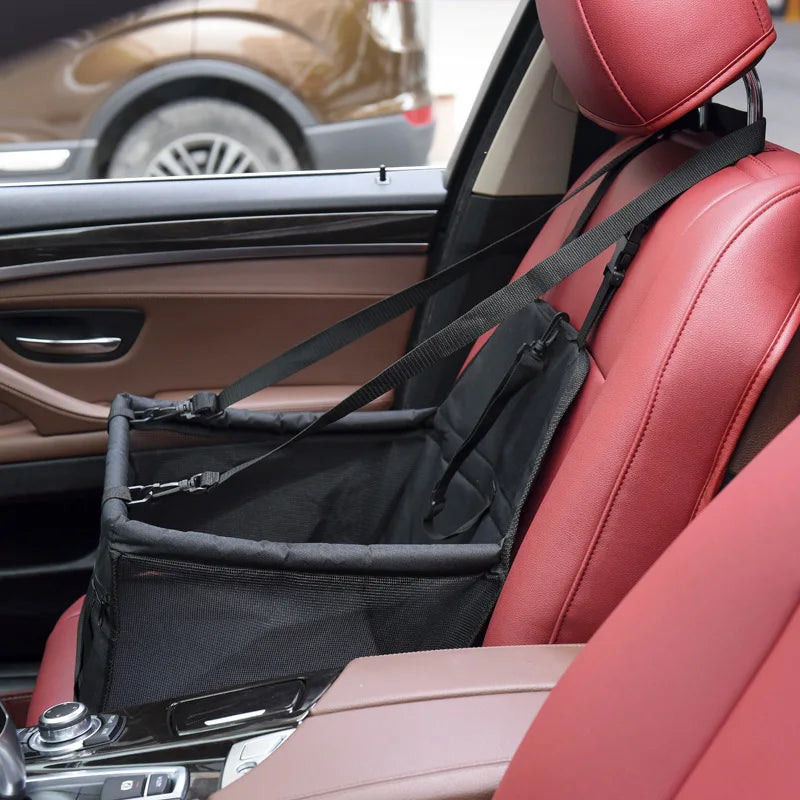 Siège de Voiture Sécurisé pour Chien & Chat — Panier Réhausseur Pliable & Imperméable 🚗