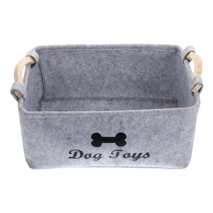 Dog & Cat Toy Storage Basket — Soft Felt, Foldable & Decorative 🧺
