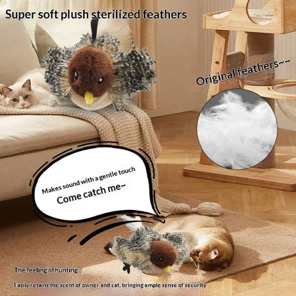 Oiseau Interactif Électrique Rechargeable pour Chat — Activation au Toucher