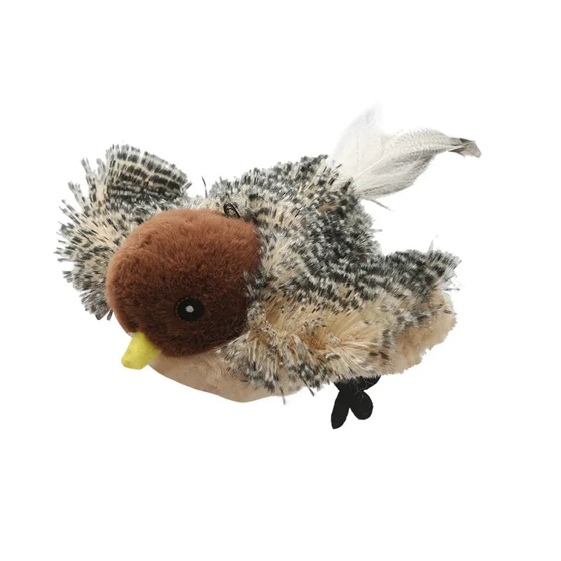 Oiseau Interactif Électrique Rechargeable pour Chat — Activation au Toucher