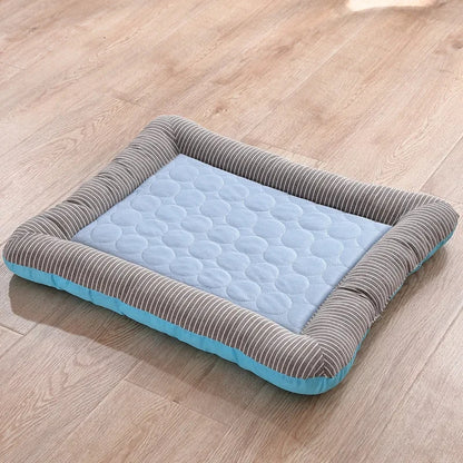 Lit Rafraîchissant pour Chien & Chat — Coussin de Glace Respirant, Bords Surélevés (Été) ❄️