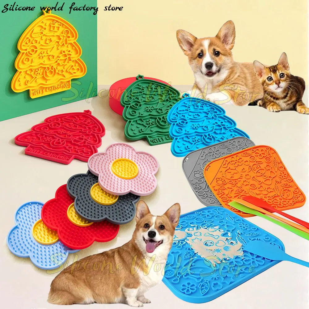 Tapis de Léchage à Ventouse pour Chien & Chat — Anti-Stress & Occupe au Bain 👅