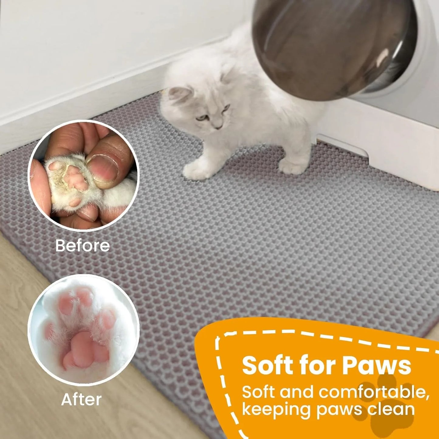 Tapis de Litière Double Couche pour Chat — Antidérapant, Imperméable & Facile à Nettoyer