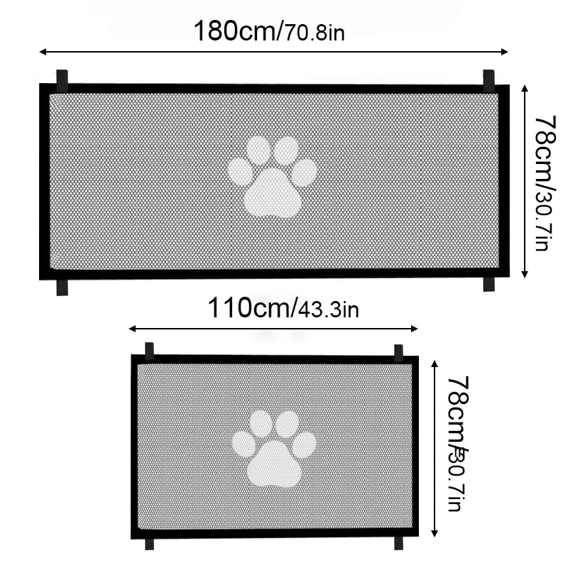 Barrière de Sécurité Pliable pour Chien & Chat — Maille Respirante, Portable & Facile à Installer 🚧