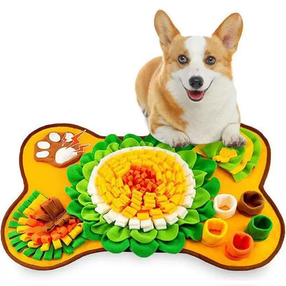 Tapis de Fouille Olfactif pour Chien — Anti-Ennui, Alimentation Lente & Stimulation Mentale 🐽