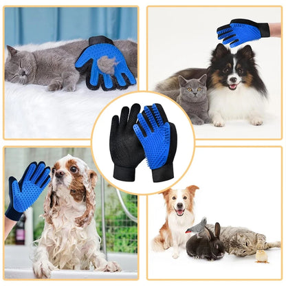 Gant de Toilettage en Silicone pour Chien & Chat — Brosse Massante & Anti-Poils (Lot de 2) 🧤