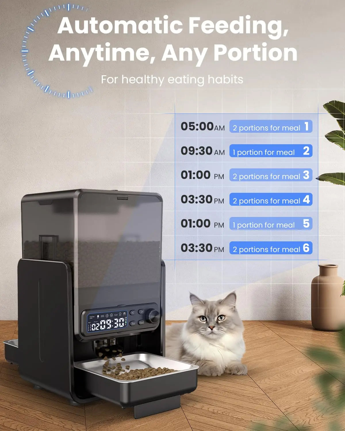 Distributeur d'Eau 3.2L Inox avec Fenêtre de Contrôle pour Chat et Chien