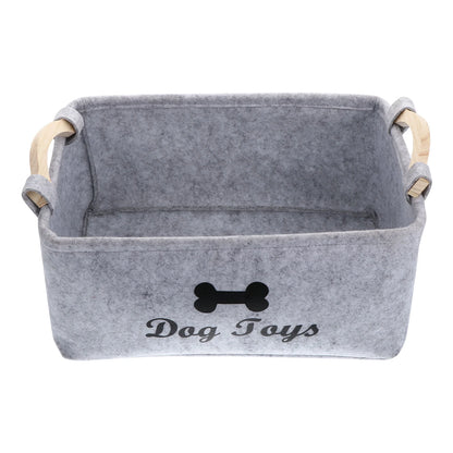 Dog & Cat Toy Storage Basket — Soft Felt, Foldable & Decorative 🧺