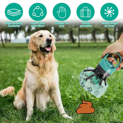 Ramasse-Crottes Portable pour Chien — Sans Contact, Sacs Intégrés & Hygiénique