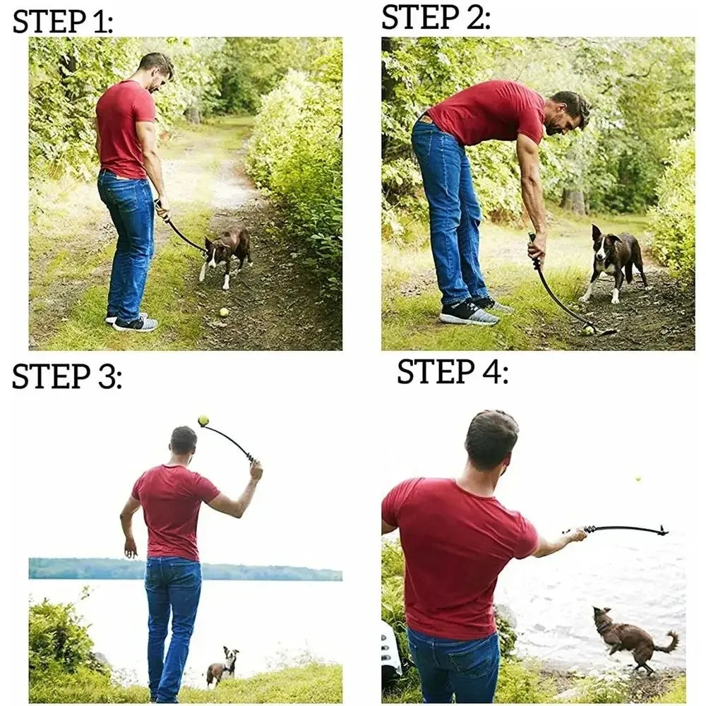 Lance-Balles à Main pour Chien — Poignée Ergonomique, Lancers Longs & Sans se Baisser 🎾