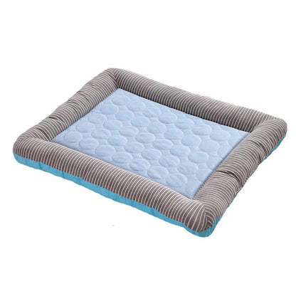 Lit Rafraîchissant pour Chien & Chat — Coussin de Glace Respirant, Bords Surélevés (Été) ❄️