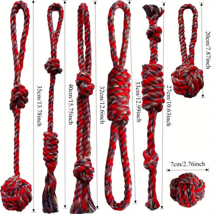 Set de 7 Jouets à Mâcher pour Chien — Cordes Résistantes, Anti-Tartre & Santé Dentaire 🦴
