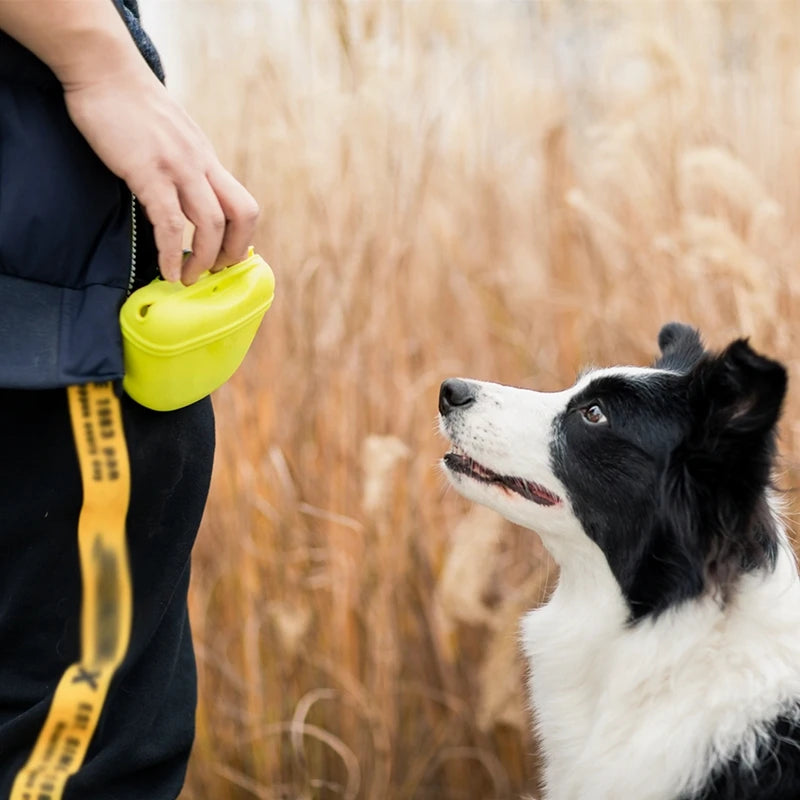 Sac à Friandises de Dressage pour Chien — Silicone, Fermeture Magnétique & Clip Ceinture 🎒