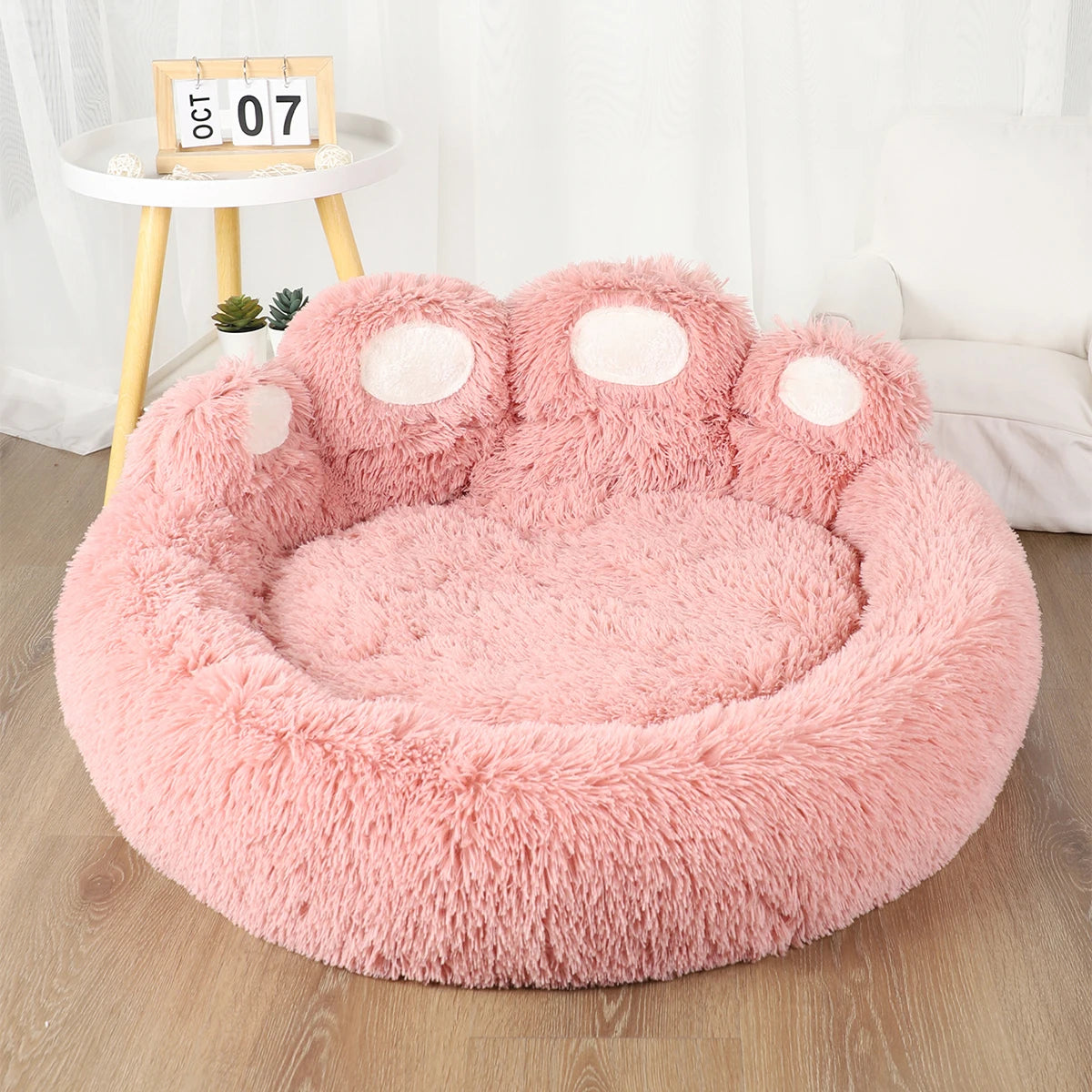 Lit Apaisant Moelleux en Forme de Patte pour Chien & Chat — Ultra Doux & Anti-Anxiété 🐾