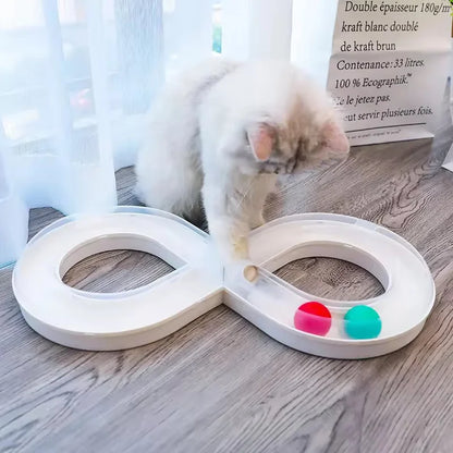 Jouet Interactif Balle de Piste pour Chat & Chaton — Disque Rotatif, Anti-Ennui, Sans Pile 🐱