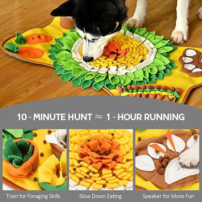 Tapis de Fouille Olfactif pour Chien — Anti-Ennui, Alimentation Lente & Stimulation Mentale 🐽