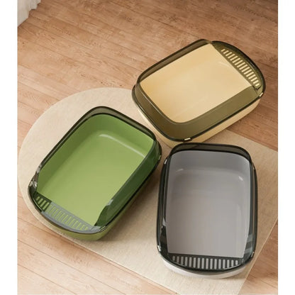 Semi-Enclosed Cat Litter Box — Anti-Tracking, Scoop Included & Odor Control 🐱