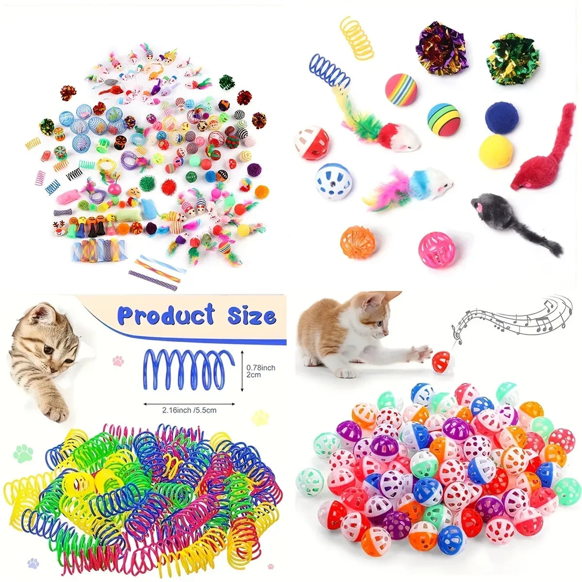 Méga Pack de Jouets pour Chat & Chaton — Balles, Souris, Plumes & Plus (14 / 28 / 56 pièces) 🐱