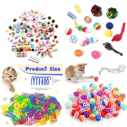 Méga Pack de Jouets pour Chat & Chaton — Balles, Souris, Plumes & Plus (14 / 28 / 56 pièces) 🐱