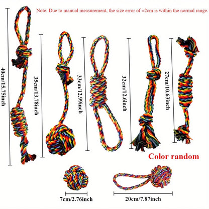 Set de 7 Jouets à Mâcher pour Chien — Cordes Résistantes, Anti-Tartre & Santé Dentaire 🦴