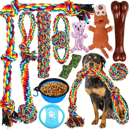 Set de 7 Jouets à Mâcher pour Chien — Cordes Résistantes, Anti-Tartre & Santé Dentaire 🦴