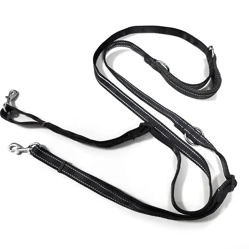 Laisse Multifonctionnelle Mains Libres pour Chien — Réglable, Double Mousqueton & Tissu Jean 🦮