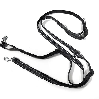 Laisse Multifonctionnelle Mains Libres pour Chien — Réglable, Double Mousqueton & Tissu Jean 🦮