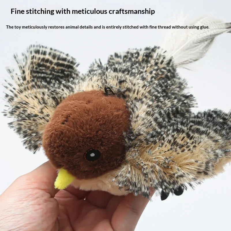 Oiseau Interactif Électrique Rechargeable pour Chat — Activation au Toucher