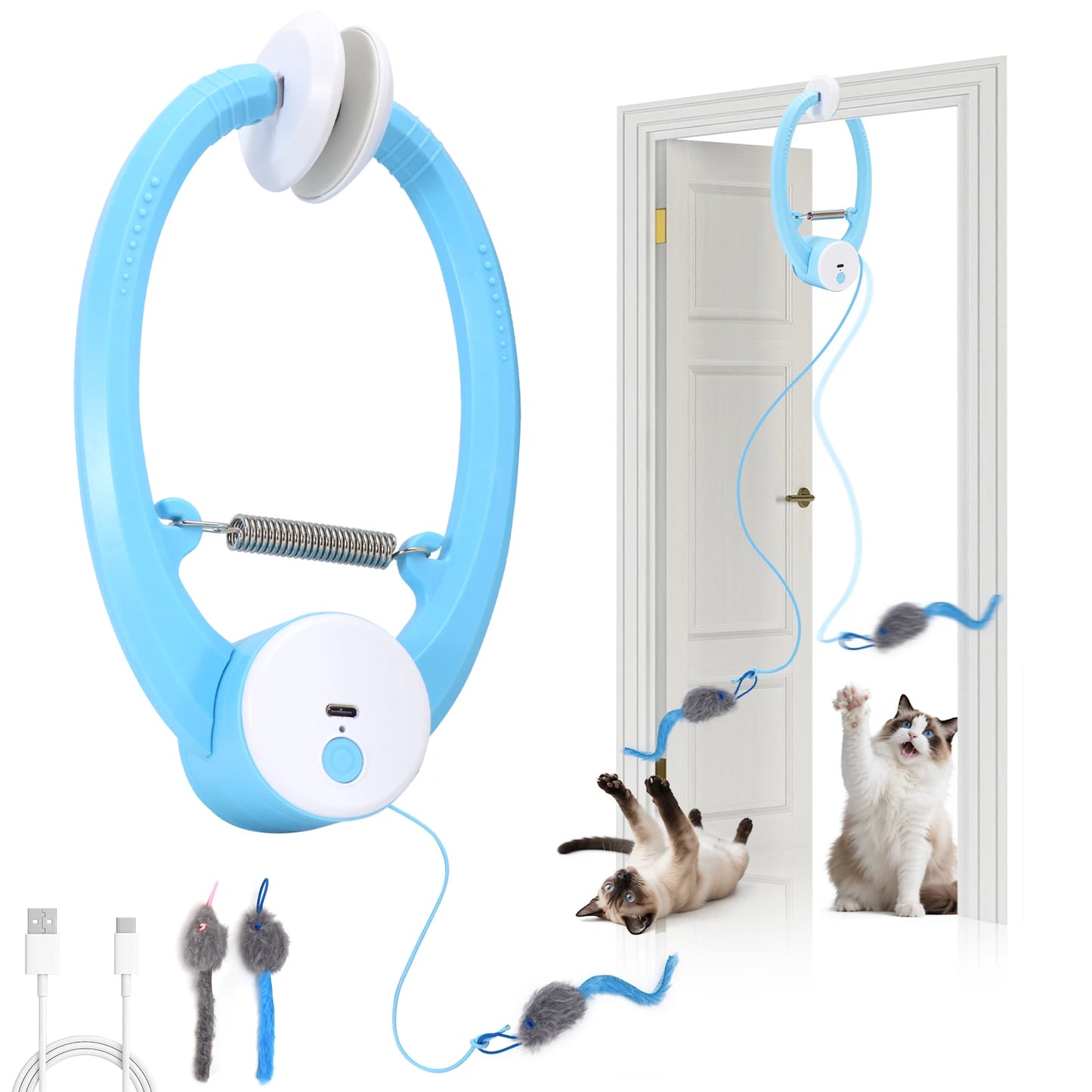 Jouet Interactif Électrique pour Chat - Baguette Plumes