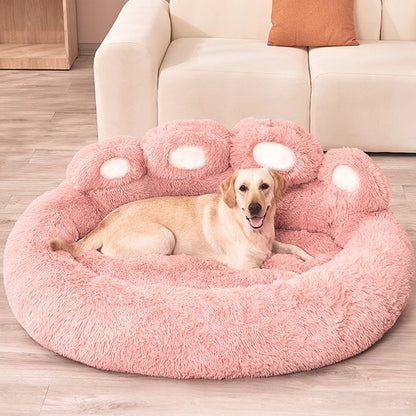 Lit Apaisant Moelleux en Forme de Patte pour Chien & Chat — Ultra Doux & Anti-Anxiété 🐾