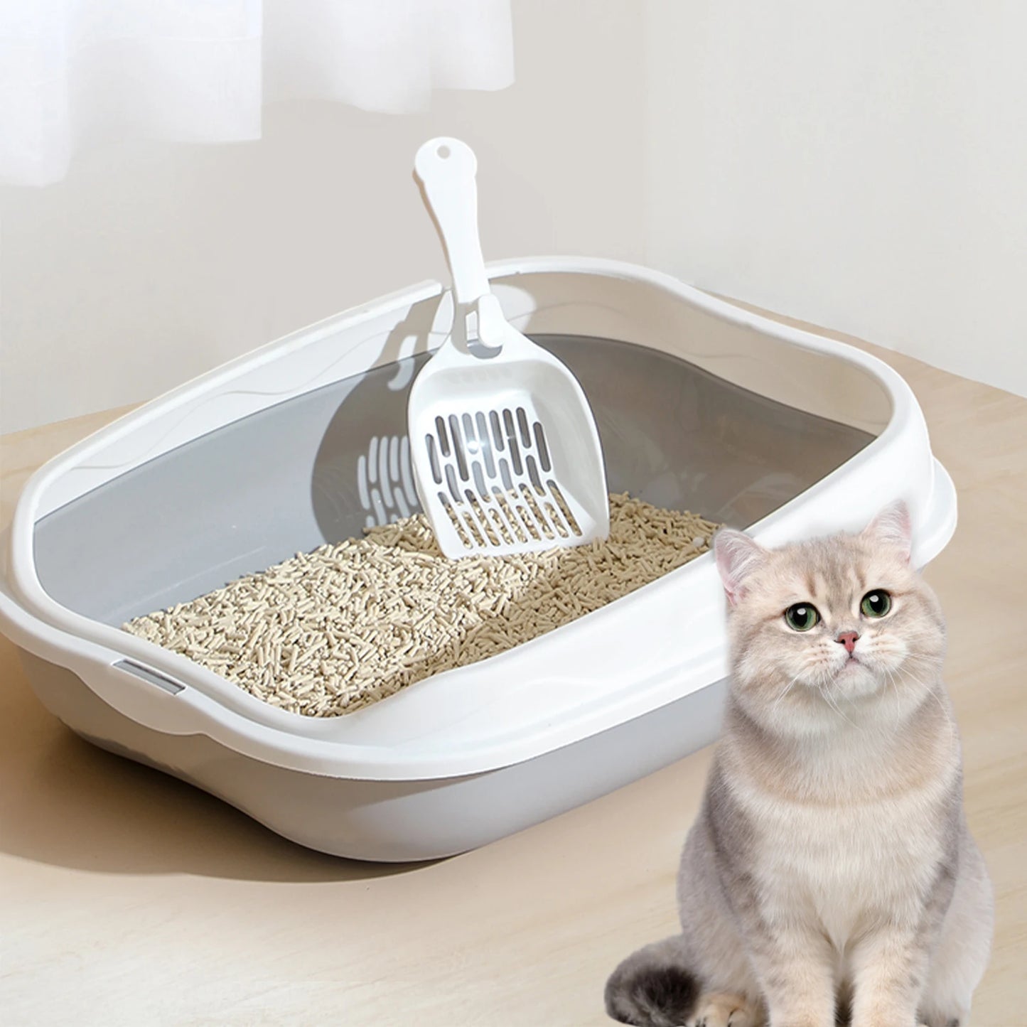 Bac à Litière Semi-Fermé Portable pour Chat — Anti-Odeurs & Facile à Nettoyer