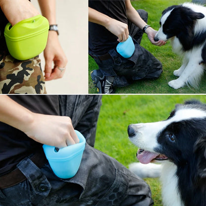 Sac à Friandises de Dressage pour Chien — Silicone, Fermeture Magnétique & Clip Ceinture 🎒