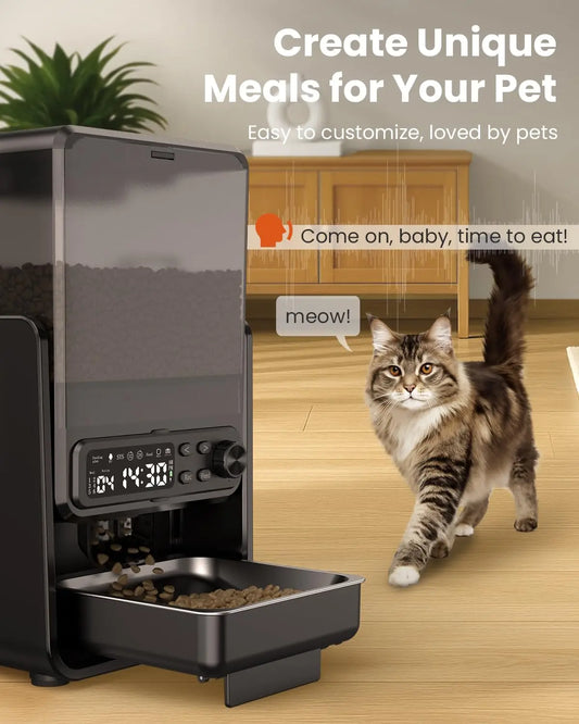 Distributeur d'Eau 3.2L Inox avec Fenêtre de Contrôle pour Chat et Chien