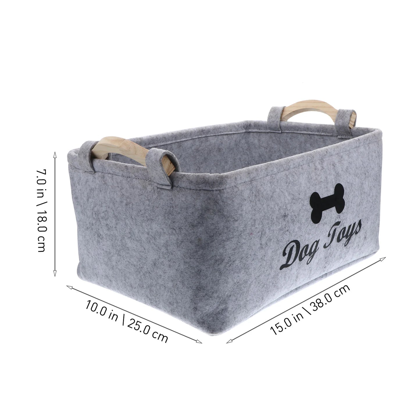 Dog & Cat Toy Storage Basket — Soft Felt, Foldable & Decorative 🧺