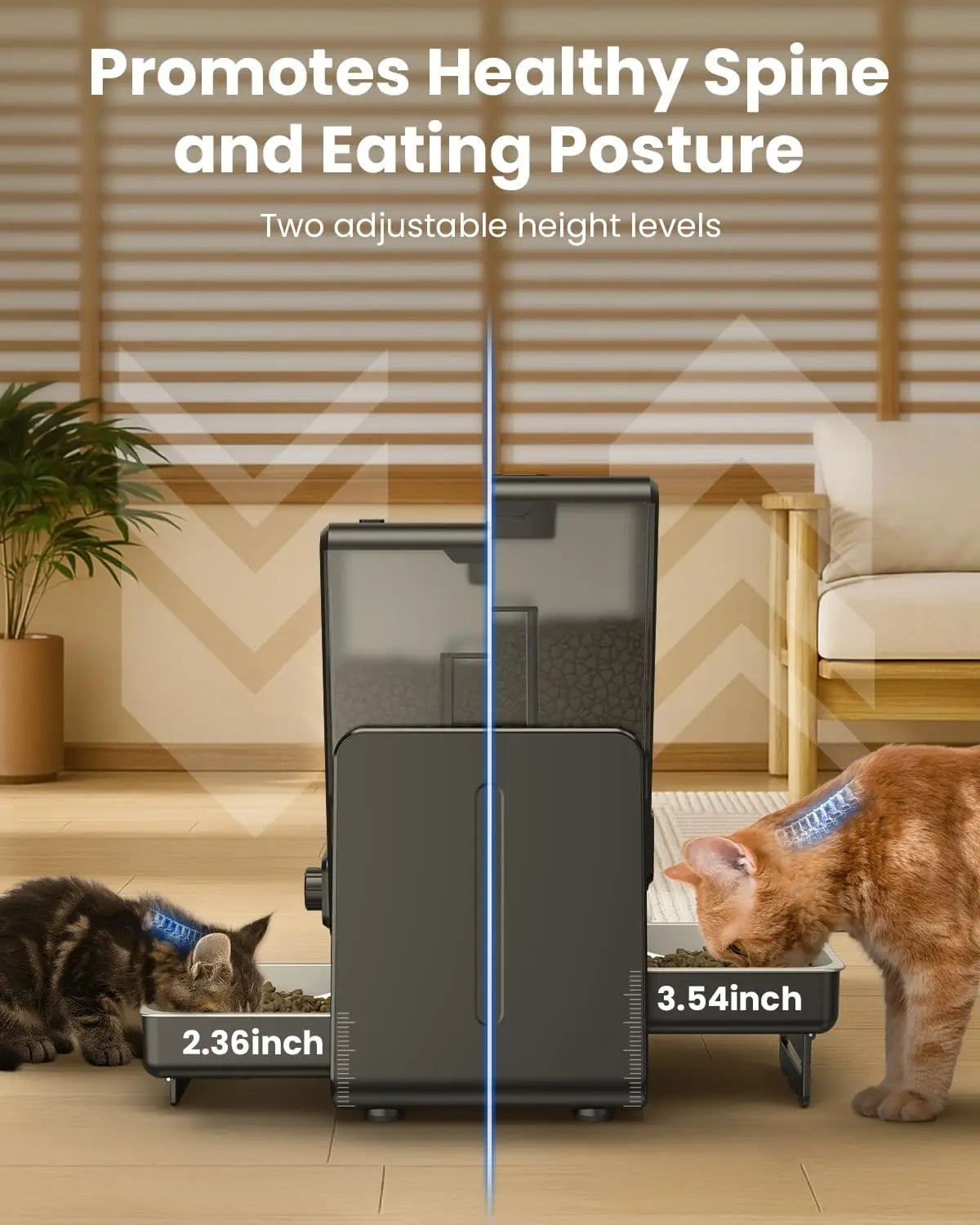 Distributeur d'Eau 3.2L Inox avec Fenêtre de Contrôle pour Chat et Chien