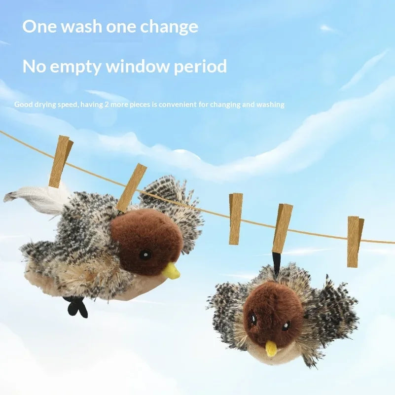 Oiseau Interactif Électrique Rechargeable pour Chat — Activation au Toucher