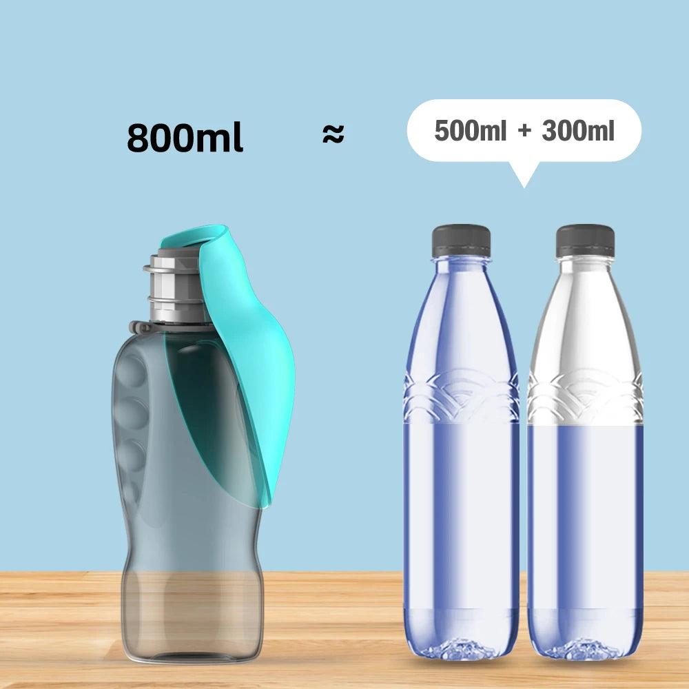 Gourde Portable 800ml pour Chien — Bol de Voyage Intégré, Parfait pour l'Été 🌞