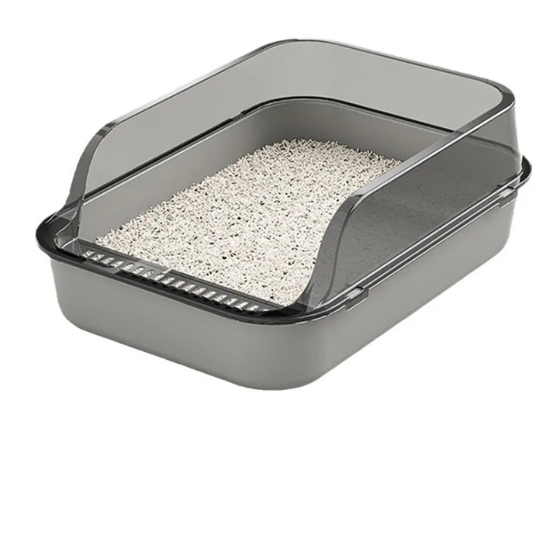 Semi-Enclosed Cat Litter Box — Anti-Tracking, Scoop Included & Odor Control 🐱