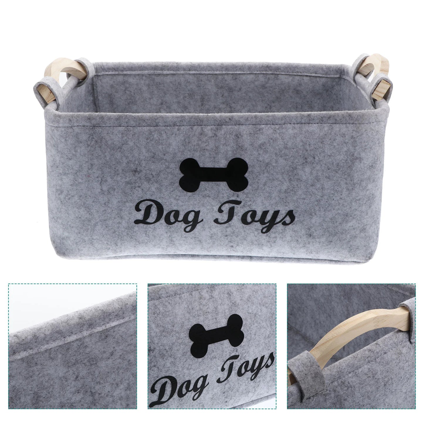 Dog & Cat Toy Storage Basket — Soft Felt, Foldable & Decorative 🧺