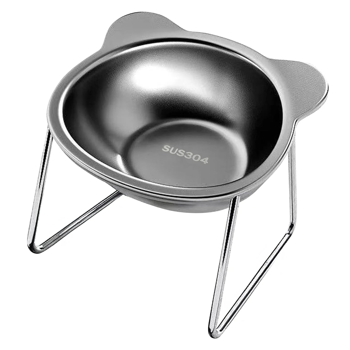 Gamelle Surélevée Inclinée 15° en Inox pour Chat & Chien — Anti-Cervicales & Posture Saine 🍽️