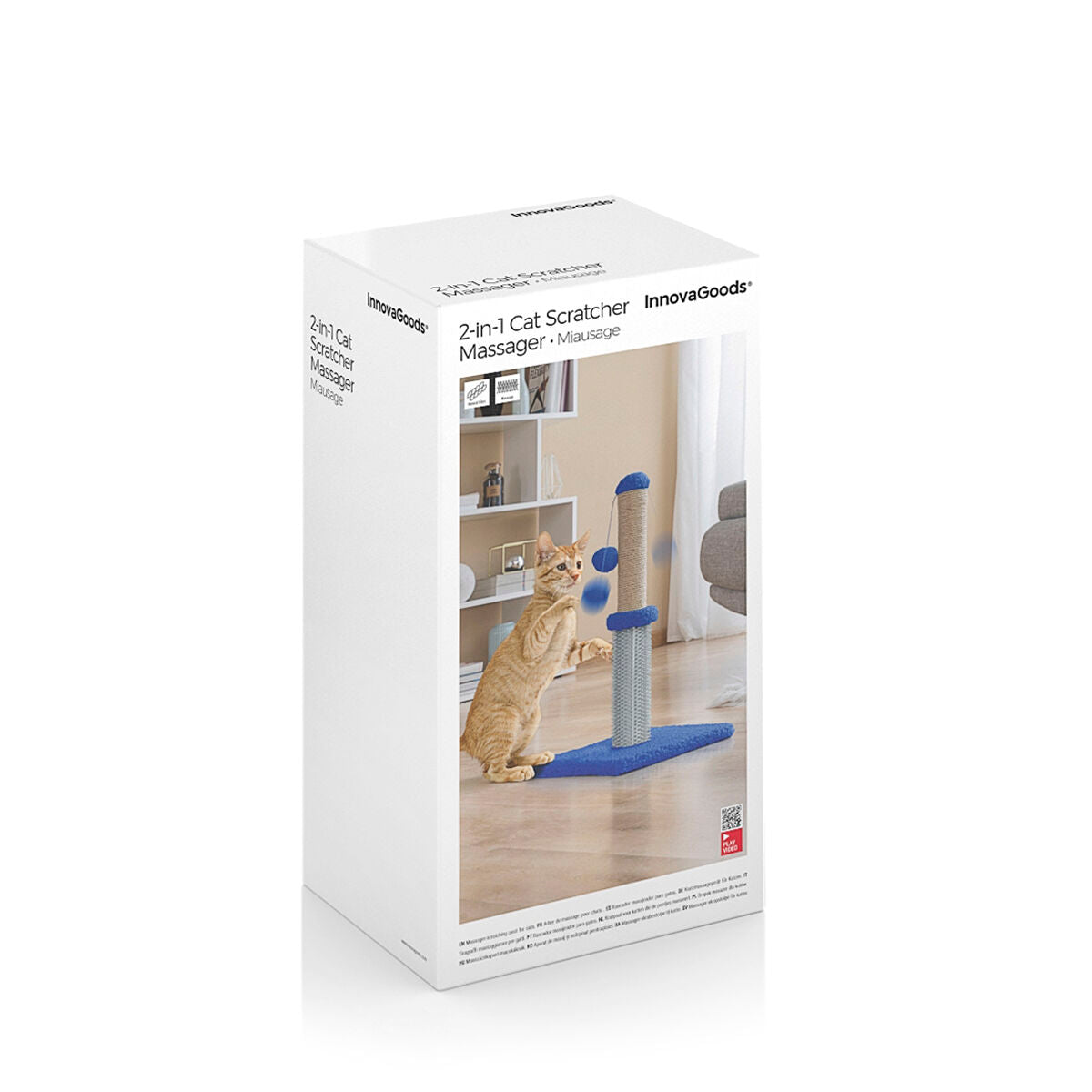 Griffoir et poteau de massage pour chat avec balle