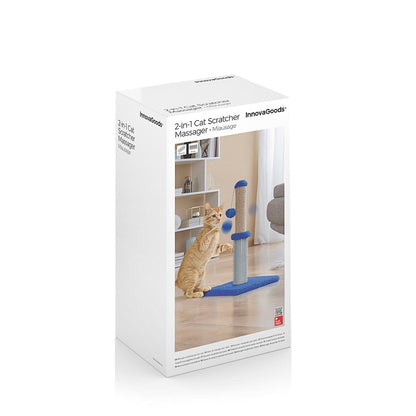 Griffoir et poteau de massage pour chat avec balle