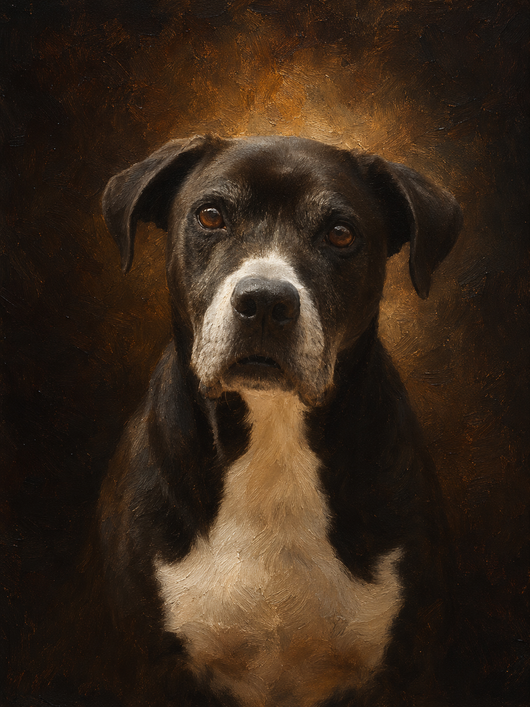 Portrait numerique animal style Peinture classique a l'huile