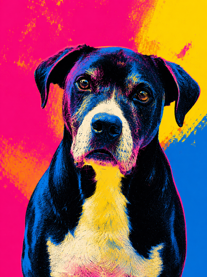 Portrait numérique personnalisé style Pop Art d'un chien